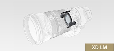 Illustration showing XD Linear Motors within lens barrel