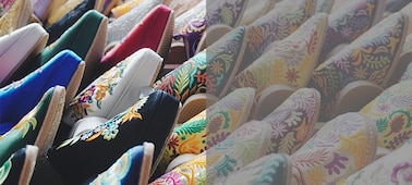 Example image of slippers in various colours